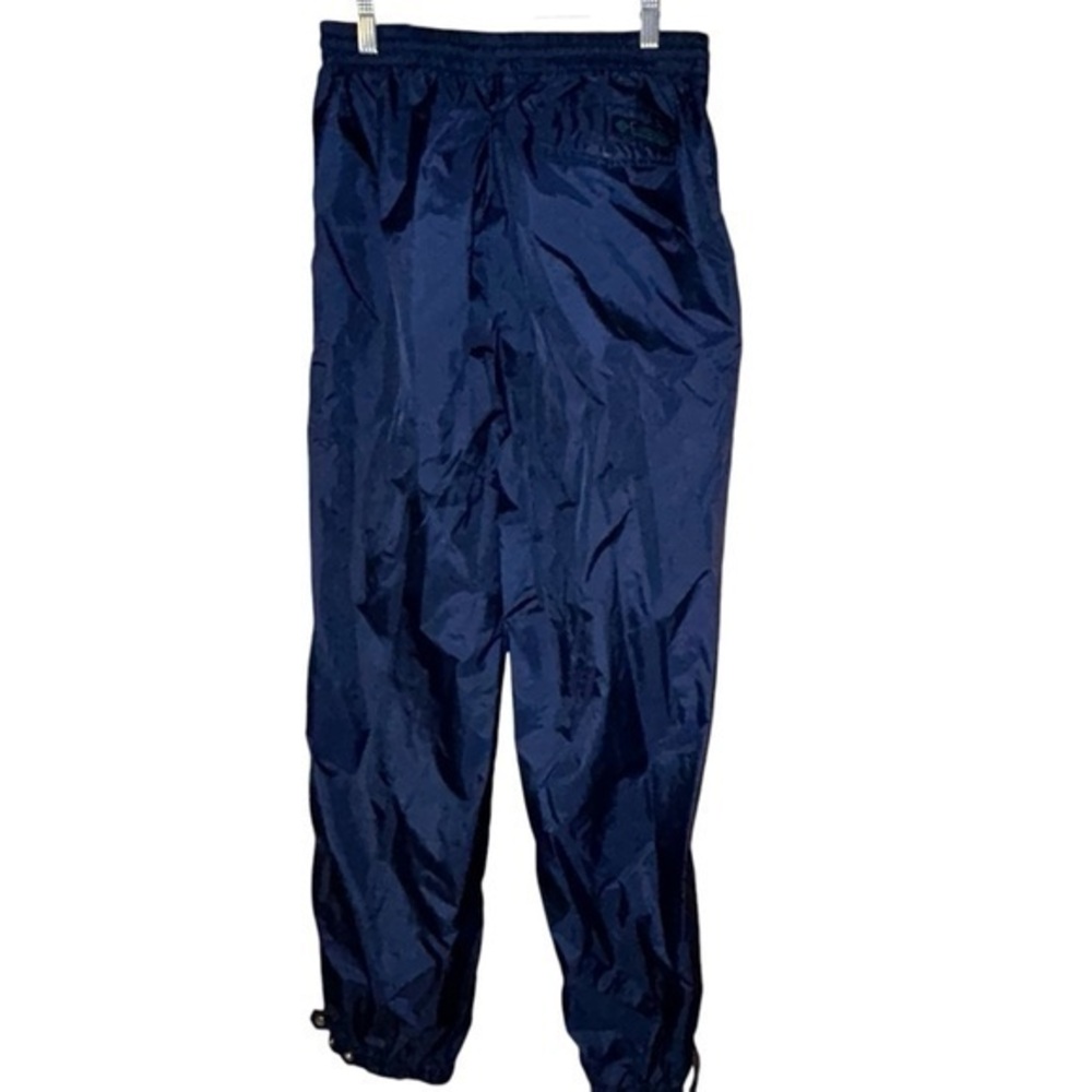 Columbia Women’s Vintage Nylon Track Pants Drawstring Zip Snap Ankle Large Navy‎